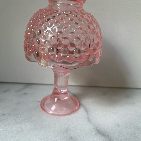 Other - Vintage pink fairy lamp hobnail design candle holder 5.5”